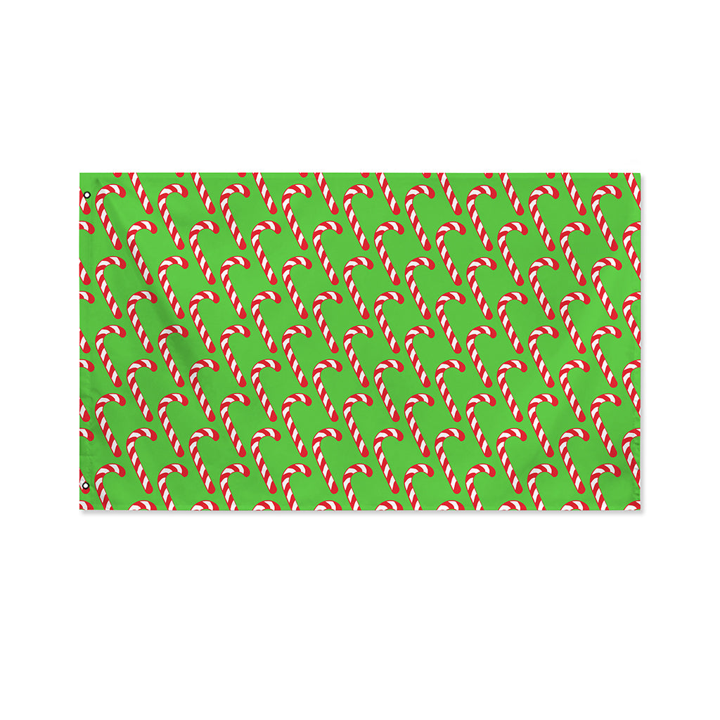 Merry Christmas Candy Cane Pattern Print Polyester Flag