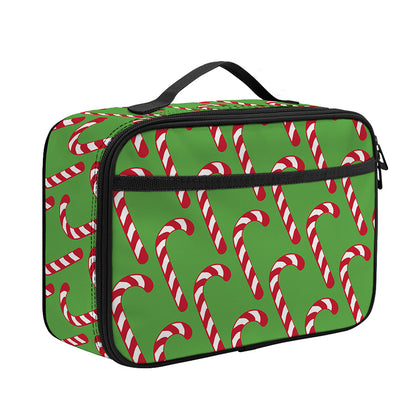 Merry Christmas Candy Cane Pattern Print Portable Lunch Bag