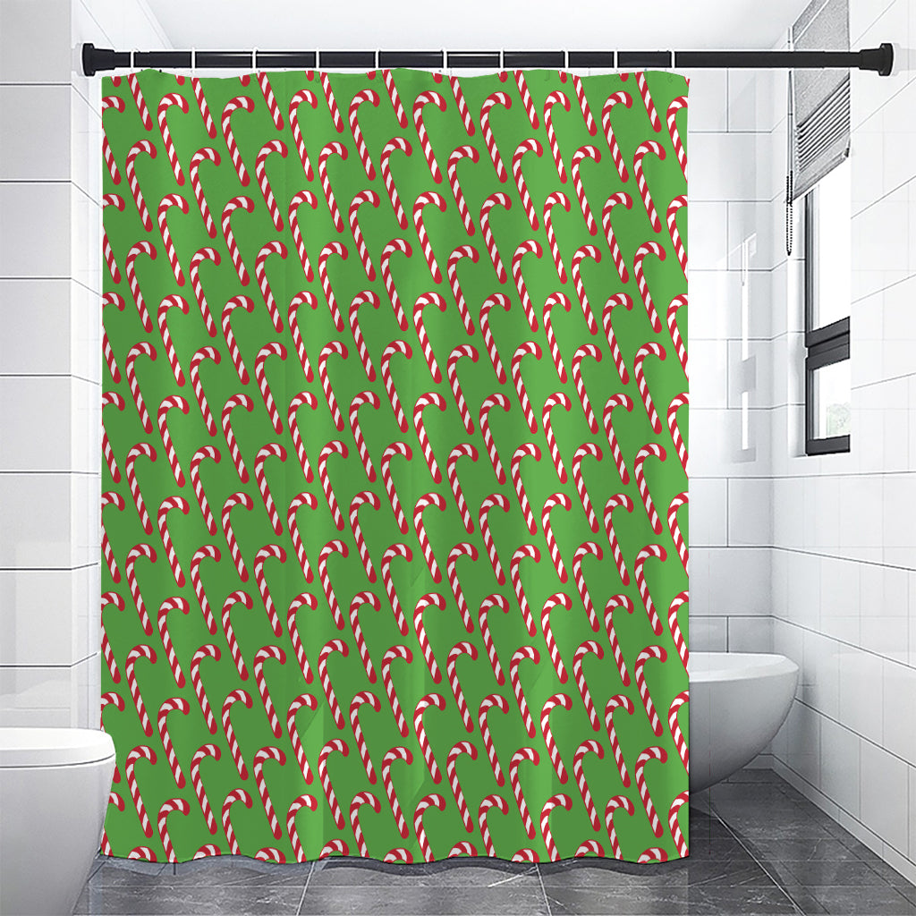 Merry Christmas Candy Cane Pattern Print Premium Shower Curtain