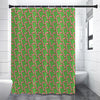 Merry Christmas Candy Cane Pattern Print Premium Shower Curtain