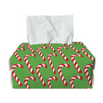 Merry Christmas Candy Cane Pattern Print Rectangle Tissue Box Cover
