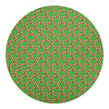 Merry Christmas Candy Cane Pattern Print Round Blanket