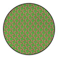 Merry Christmas Candy Cane Pattern Print Round Floor Mat