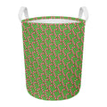 Merry Christmas Candy Cane Pattern Print Round Laundry Basket