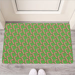 Merry Christmas Candy Cane Pattern Print Rubber Doormat