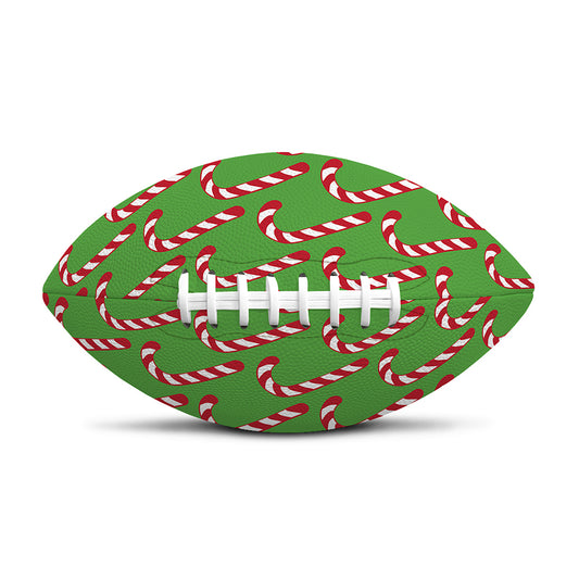 Merry Christmas Candy Cane Pattern Print Rugby Ball