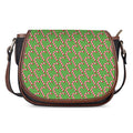 Merry Christmas Candy Cane Pattern Print Saddle Bag