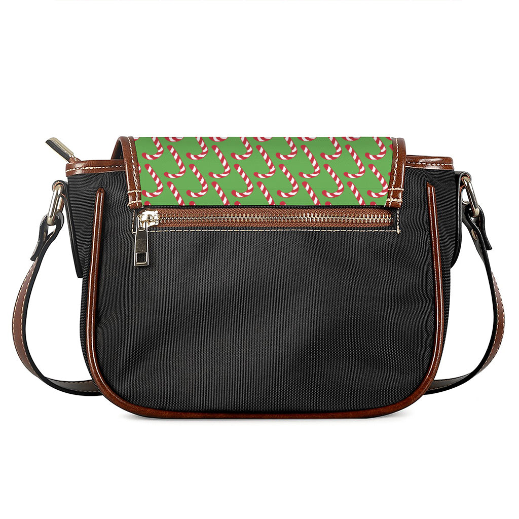 Merry Christmas Candy Cane Pattern Print Saddle Bag