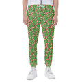 Merry Christmas Candy Cane Pattern Print Joggers