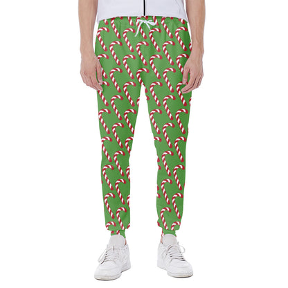 Merry Christmas Candy Cane Pattern Print Scuba Joggers