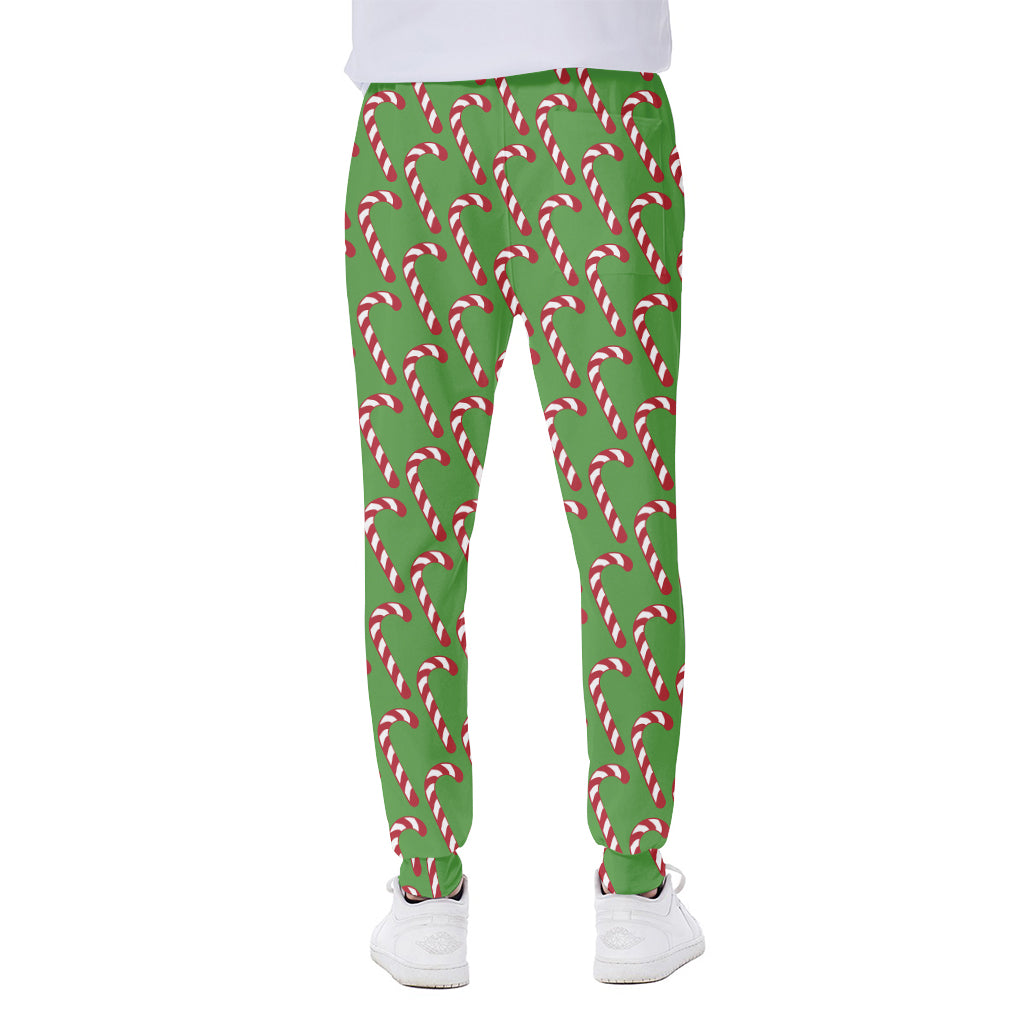 Merry Christmas Candy Cane Pattern Print Scuba Joggers