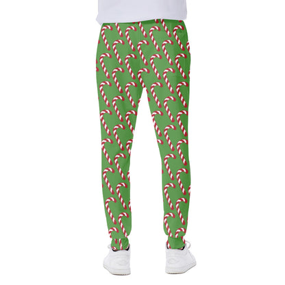 Merry Christmas Candy Cane Pattern Print Scuba Joggers