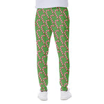 Merry Christmas Candy Cane Pattern Print Scuba Joggers
