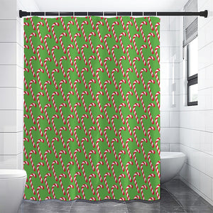 Merry Christmas Candy Cane Pattern Print Shower Curtain