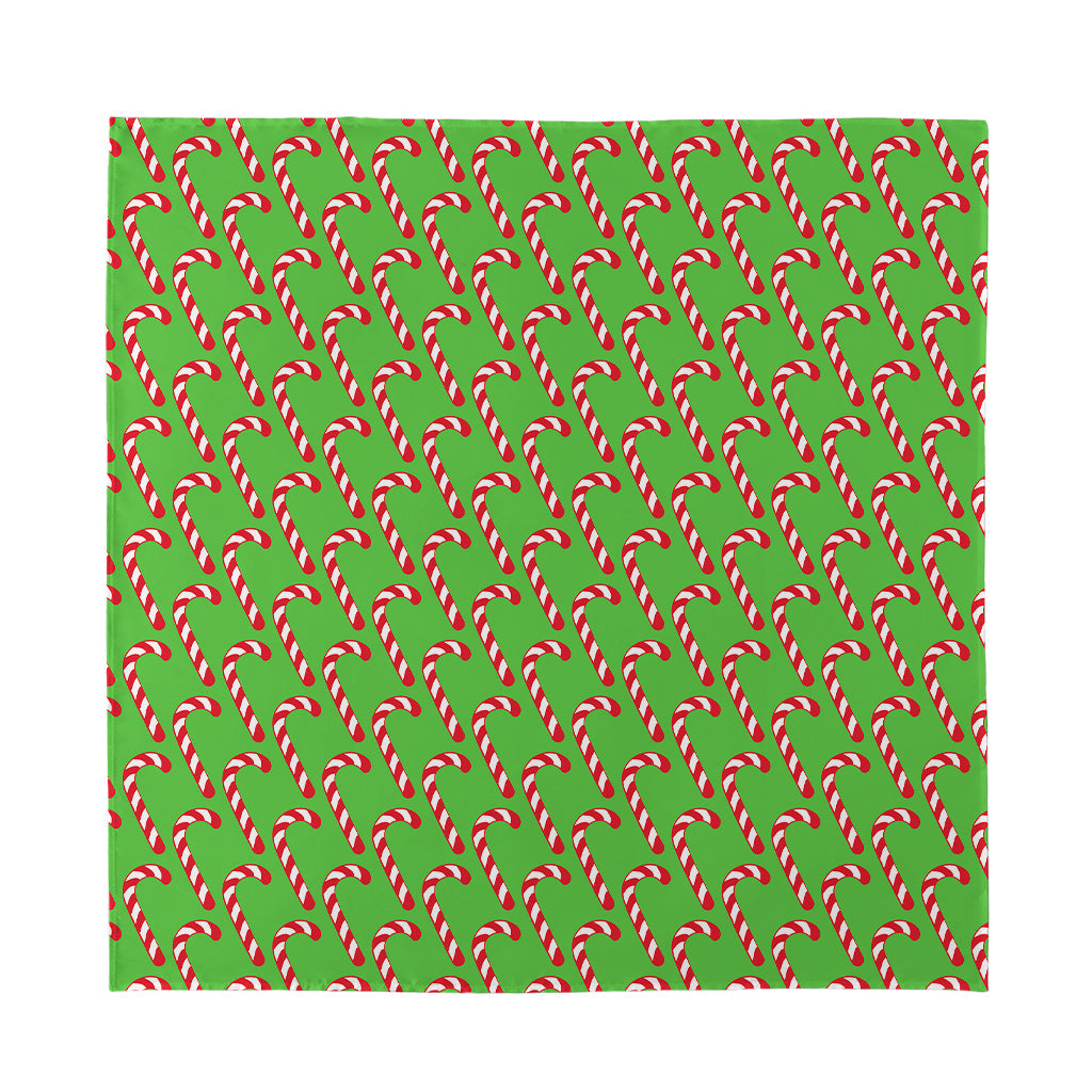 Merry Christmas Candy Cane Pattern Print Silk Bandana
