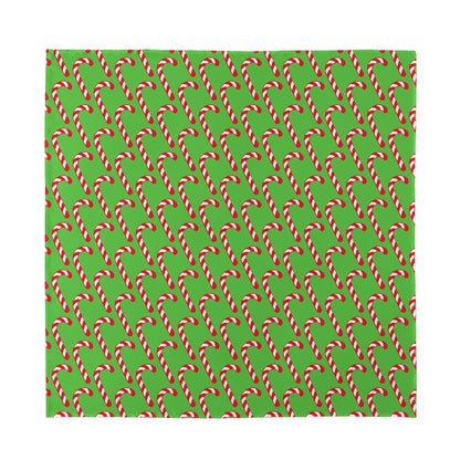 Merry Christmas Candy Cane Pattern Print Silk Bandana
