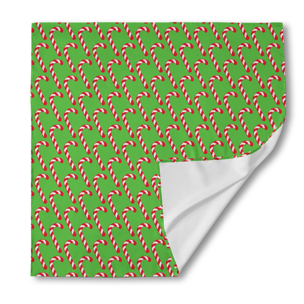 Merry Christmas Candy Cane Pattern Print Silk Bandana