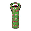 Merry Christmas Candy Cane Pattern Print Single Neoprene Wine Tote