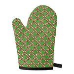 Merry Christmas Candy Cane Pattern Print Single Oven Mitt