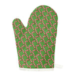 Merry Christmas Candy Cane Pattern Print Single Oven Mitt