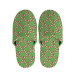 Merry Christmas Candy Cane Pattern Print Slippers