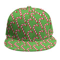 Merry Christmas Candy Cane Pattern Print Snapback Cap
