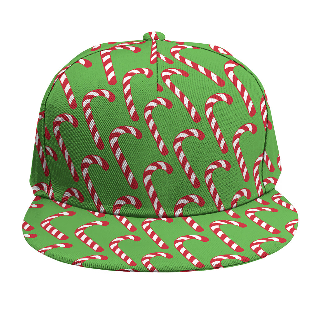 Merry Christmas Candy Cane Pattern Print Snapback Cap