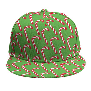 Merry Christmas Candy Cane Pattern Print Snapback Cap