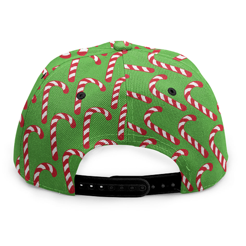 Merry Christmas Candy Cane Pattern Print Snapback Cap