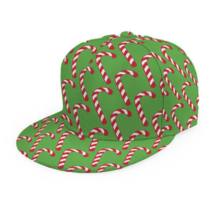 Merry Christmas Candy Cane Pattern Print Snapback Cap