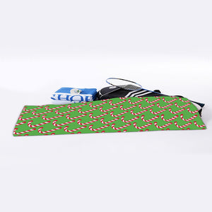 Merry Christmas Candy Cane Pattern Print Sports Towel