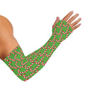 Merry Christmas Candy Cane Pattern Print Sun Protection Arm Sleeves