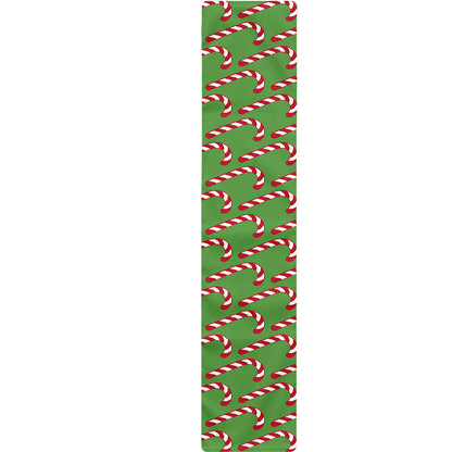 Merry Christmas Candy Cane Pattern Print Table Runner