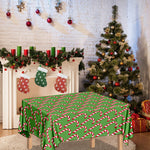 Merry Christmas Candy Cane Pattern Print Tablecloth