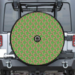 Merry Christmas Candy Cane Pattern Print Tire Cover With Camera Hole