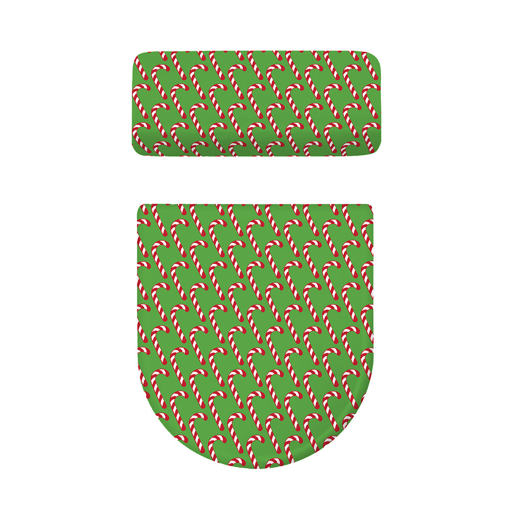 Merry Christmas Candy Cane Pattern Print Toilet Lid And Tank Cover Set