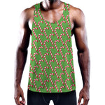 Merry Christmas Candy Cane Pattern Print Training Tank Top