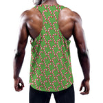 Merry Christmas Candy Cane Pattern Print Training Tank Top