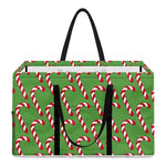 Merry Christmas Candy Cane Pattern Print Utility Tote Bag