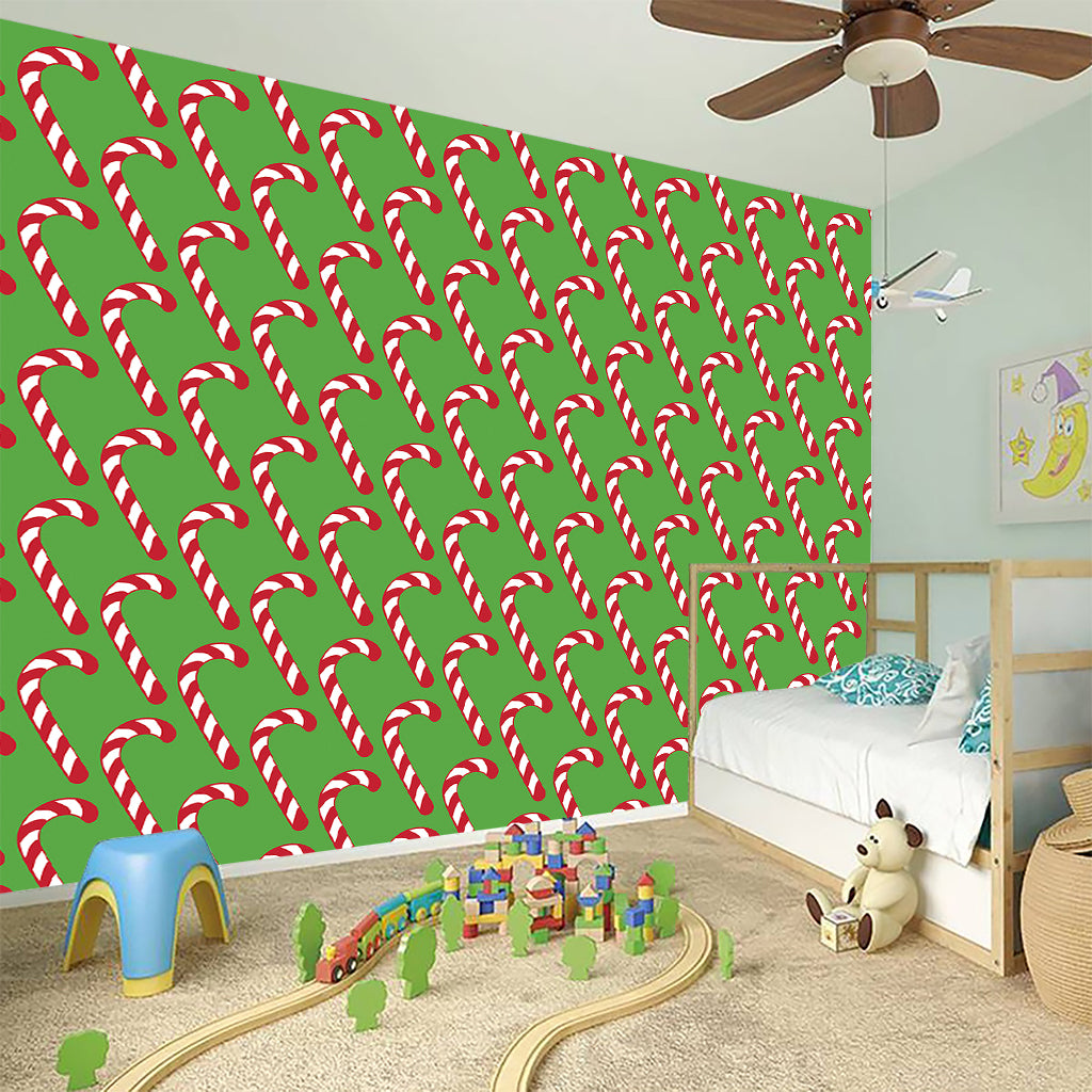Merry Christmas Candy Cane Pattern Print Wall Sticker