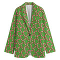 Merry Christmas Candy Cane Pattern Print Women's Blazer