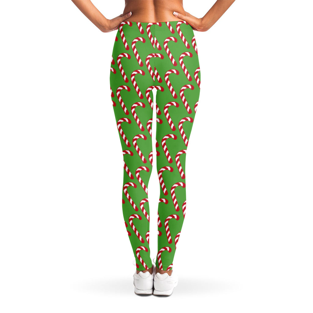 Merry Christmas Candy Cane Pattern Print Women's Leggings