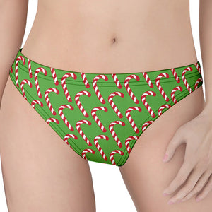 Merry Christmas Candy Cane Pattern Print Women's Thong