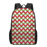 Merry Christmas Checkered Pattern Print 17 Inch Backpack