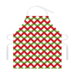 Merry Christmas Checkered Pattern Print Adjustable Apron