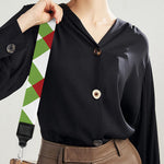 Merry Christmas Checkered Pattern Print Bag Strap