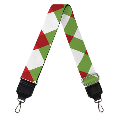 Merry Christmas Checkered Pattern Print Bag Strap