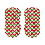 Merry Christmas Checkered Pattern Print Bar Stool Covers