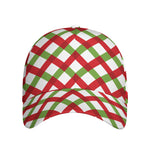 Merry Christmas Checkered Pattern Print Baseball Cap