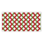 Merry Christmas Checkered Pattern Print Beach Towel